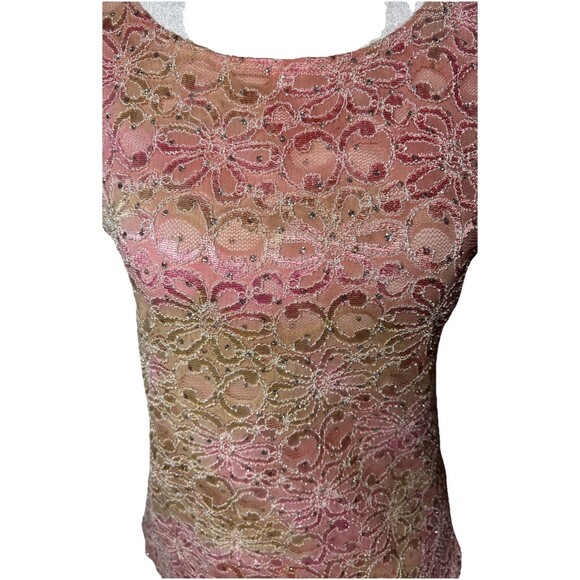Y2K SoftGirl Fairycore Sheer Lace Glitter top size medium - Picture 5 of 8